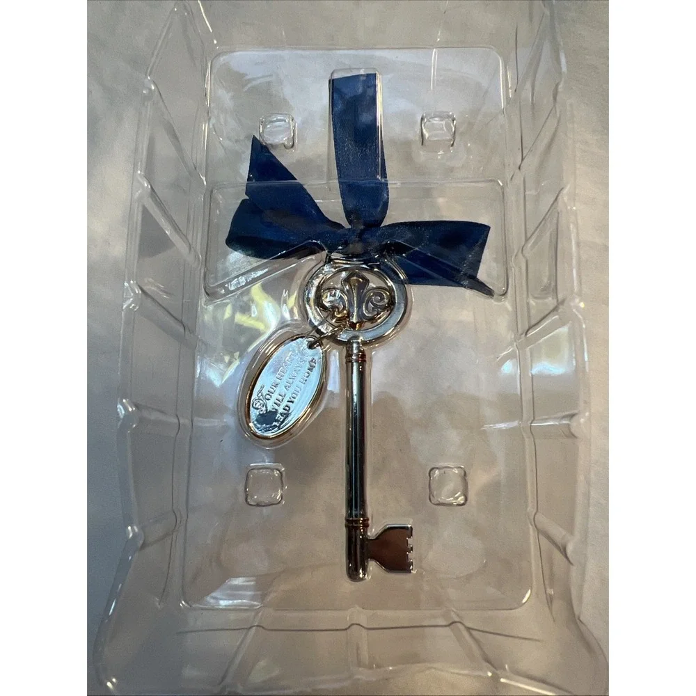 BRAND NEW HOME KEY ~ HEIRLOOM ORNAMENT ~ MINT ~ BLUE SILVER & GOLD